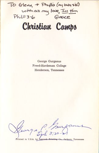 George Gurganus book front page- autographed